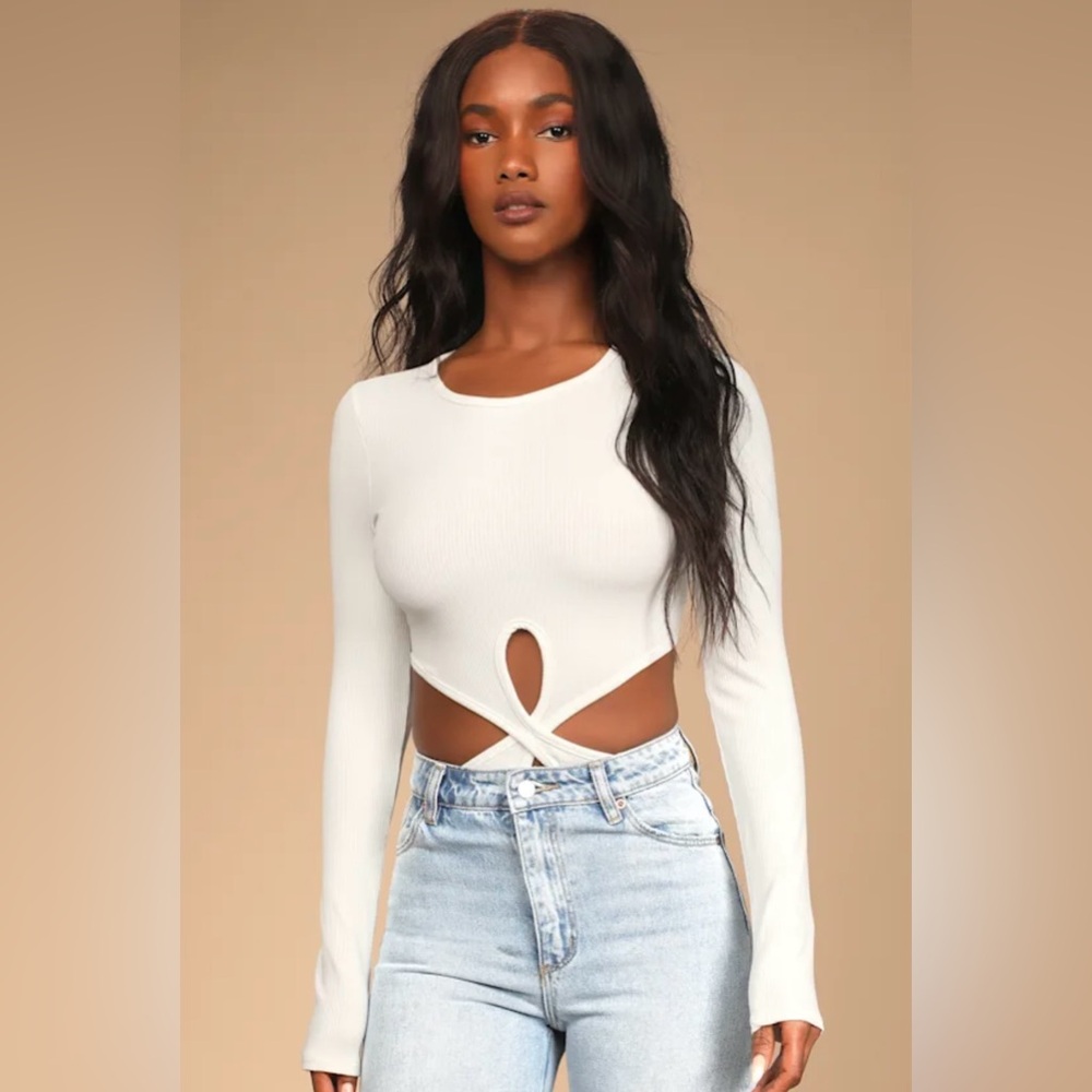 Lulu's White Cut-Out Bodysuit